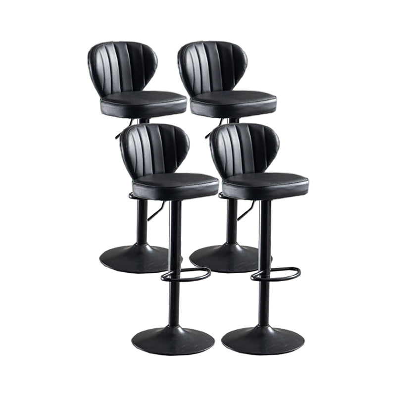 Modern Adjustable Height Swivel Barstool Restaurant Leather Stool