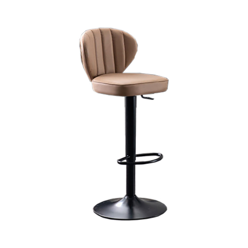 Modern Adjustable Height Swivel Barstool Restaurant Leather Stool