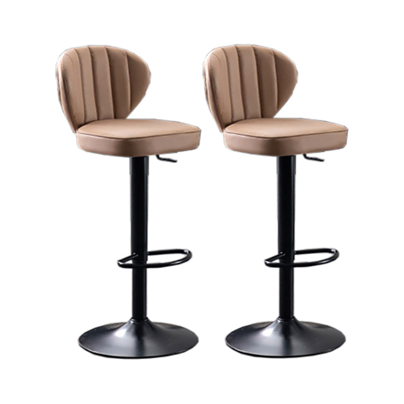 Modern Adjustable Height Swivel Barstool Restaurant Leather Stool
