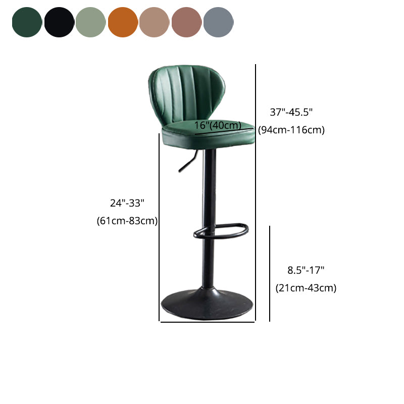 Modern Adjustable Height Swivel Barstool Restaurant Leather Stool