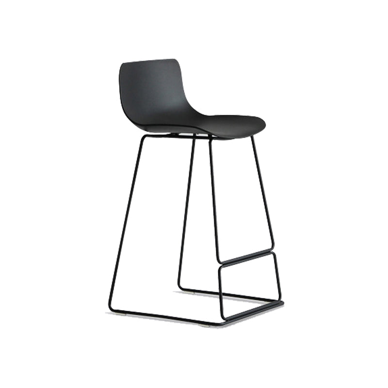 Modern Coffee Shop Armless Stool Matte Finish Plastic Barstool