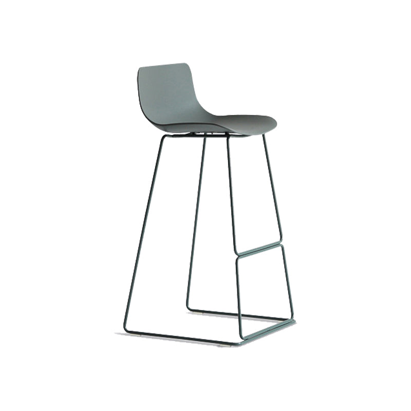 Modern Coffee Shop Armless Stool Matte Finish Plastic Barstool