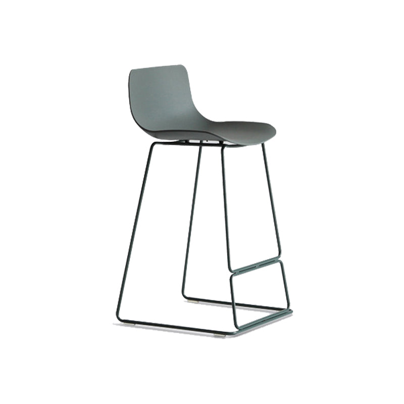Modern Coffee Shop Armless Stool Matte Finish Plastic Barstool