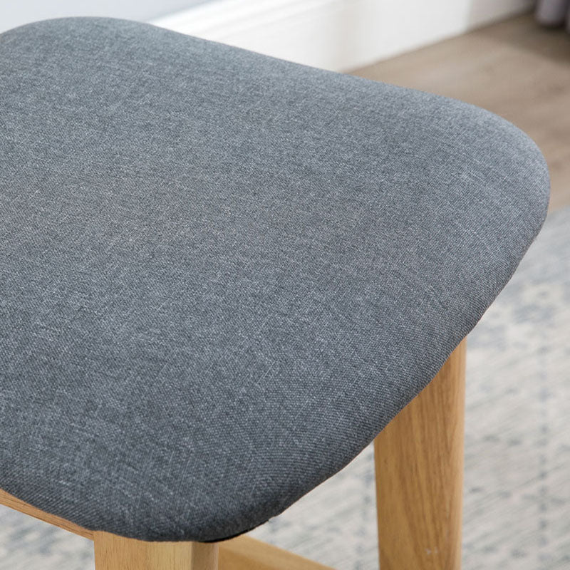 Scandinavian Milk Tea Shop Footrest Stool Matte Finish Solid Wood Bar Stool