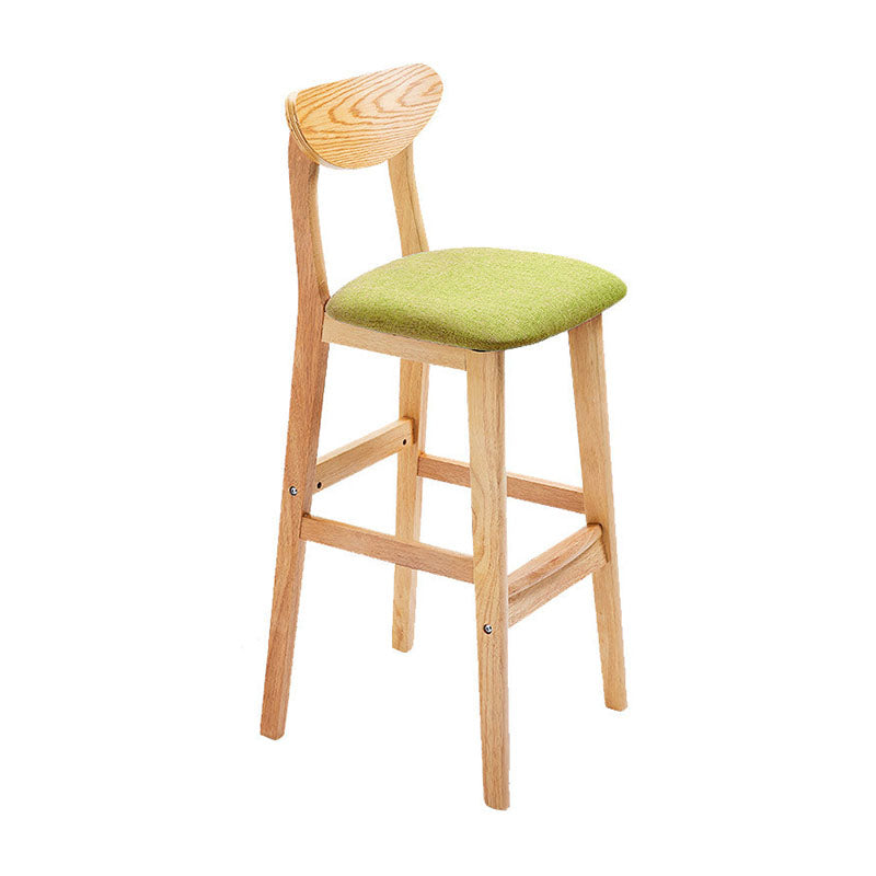 Scandinavian Milk Tea Shop Footrest Stool Matte Finish Solid Wood Bar Stool