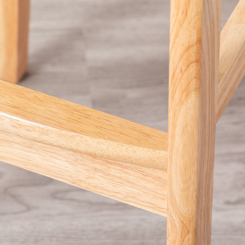 Scandinavian Milk Tea Shop Footrest Stool Matte Finish Solid Wood Bar Stool