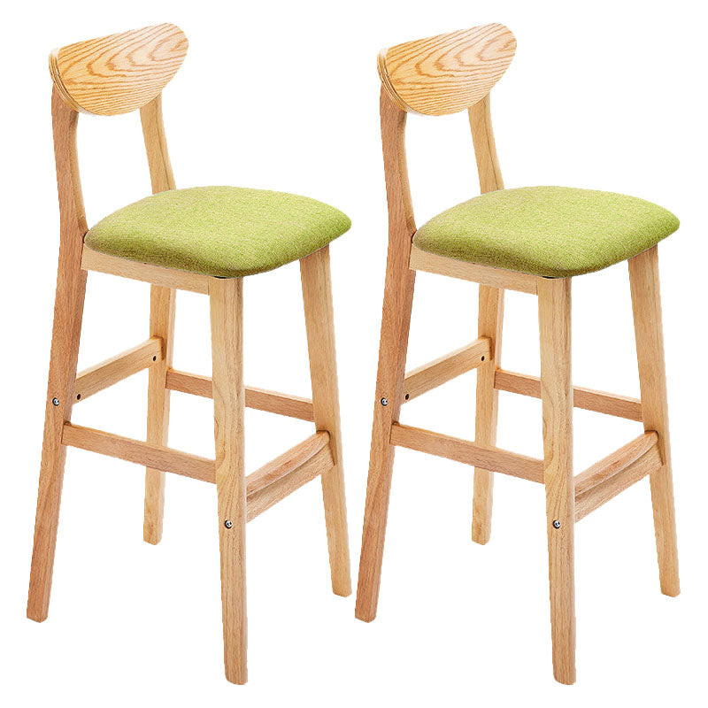 Scandinavian Milk Tea Shop Footrest Stool Matte Finish Solid Wood Bar Stool