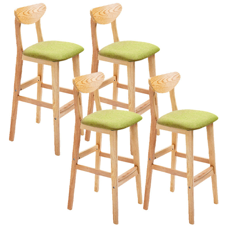 Scandinavian Milk Tea Shop Footrest Stool Matte Finish Solid Wood Bar Stool