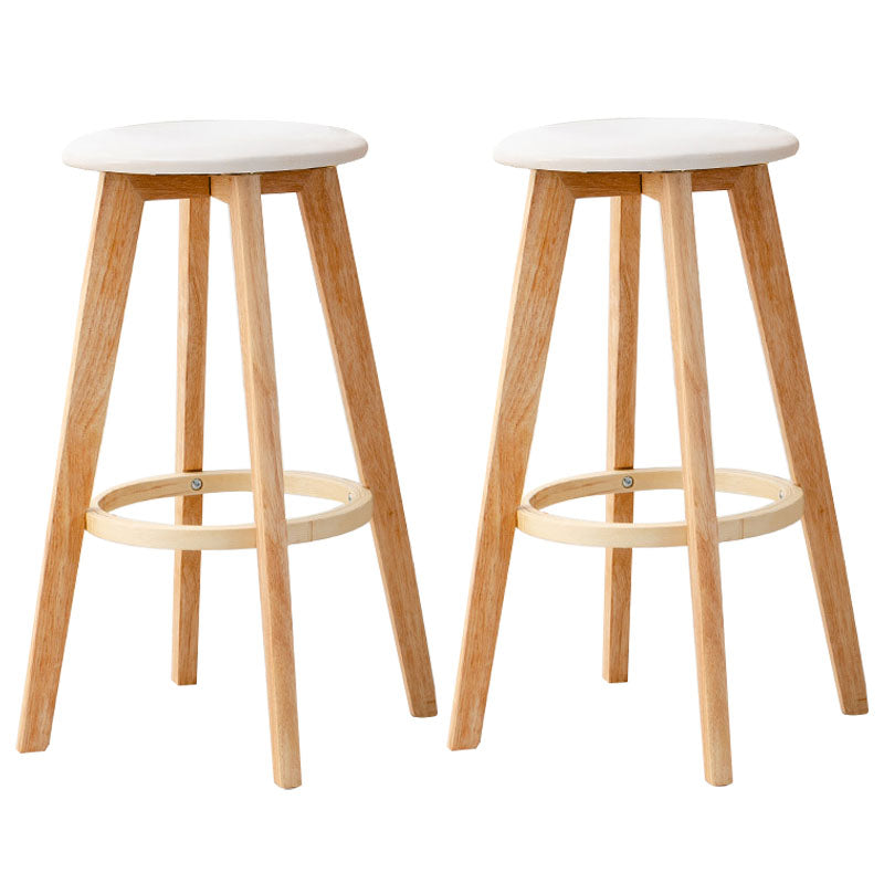 Scandinavian Matte Finish Solid Wood Bar Stool Restaurant Footrest Stool