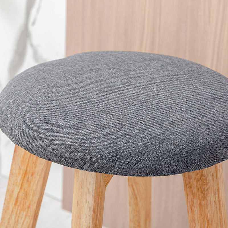 Scandinavian Matte Finish Solid Wood Bar Stool Restaurant Footrest Stool