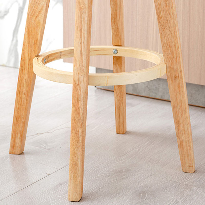 Scandinavian Matte Finish Solid Wood Bar Stool Restaurant Footrest Stool