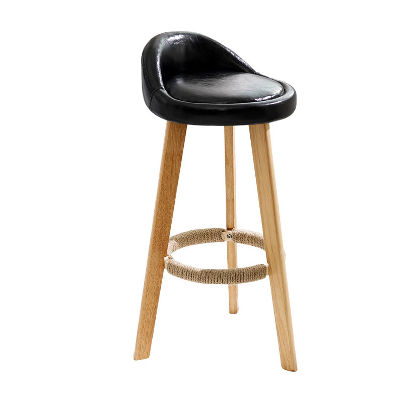 Scandinavian Restaurant Footrest Stool Matte Finish Upholstered Bar Stools