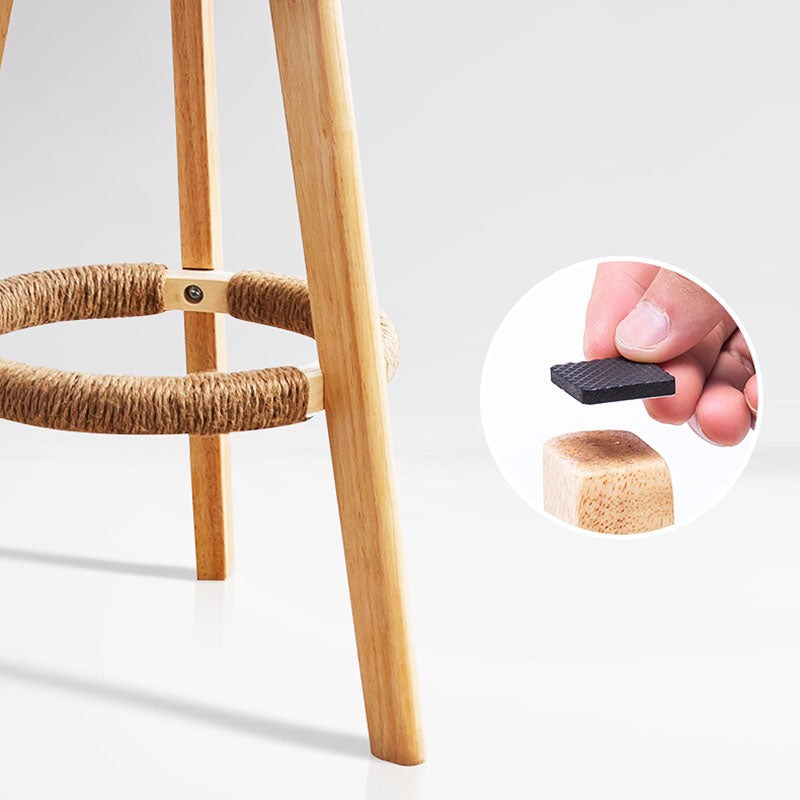 Scandinavian Restaurant Footrest Stool Matte Finish Upholstered Bar Stools