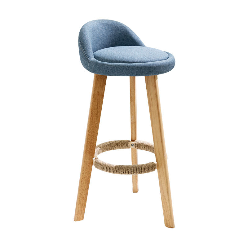 Scandinavian Restaurant Footrest Stool Matte Finish Upholstered Bar Stools