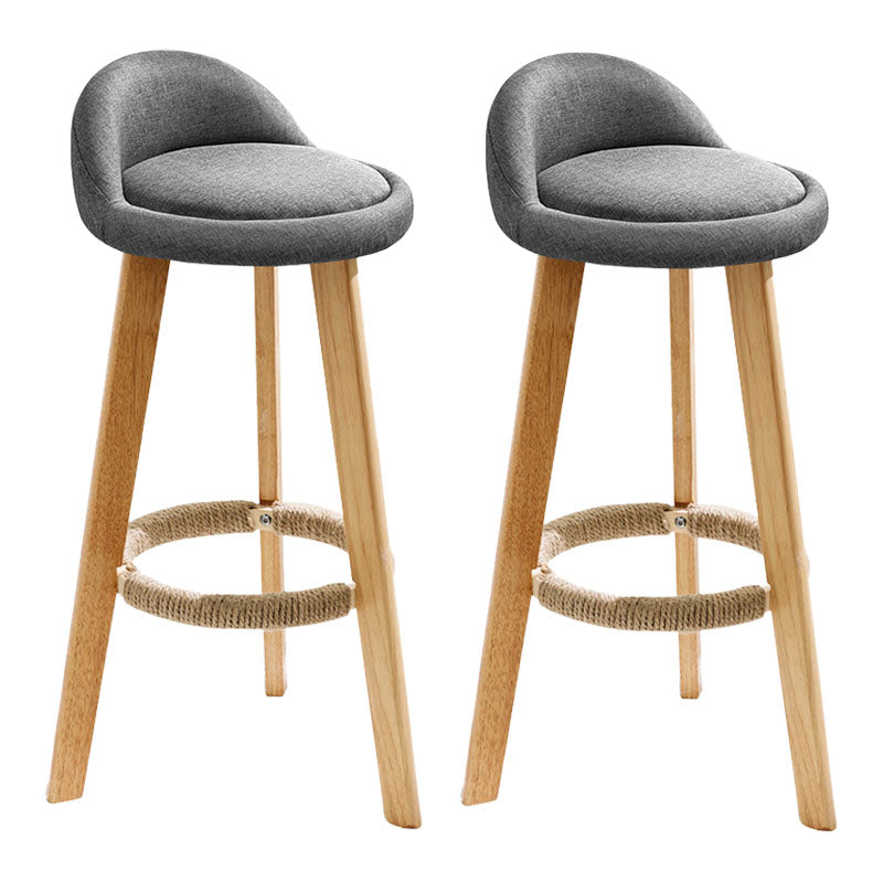 Scandinavian Restaurant Footrest Stool Matte Finish Upholstered Bar Stools