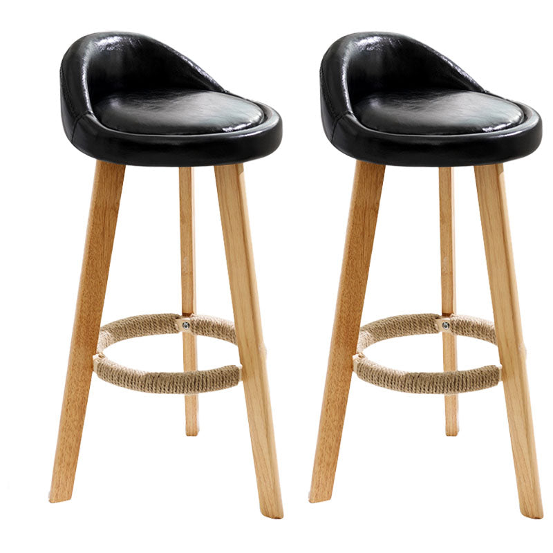Scandinavian Restaurant Footrest Stool Matte Finish Upholstered Bar Stools