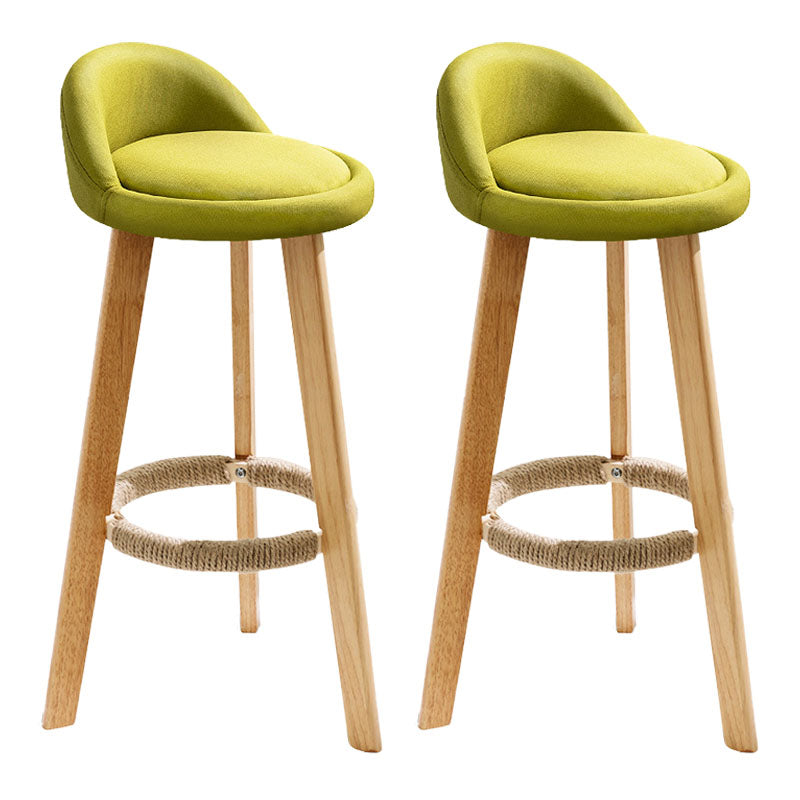 Scandinavian Restaurant Footrest Stool Matte Finish Upholstered Bar Stools