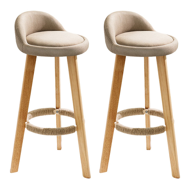 Scandinavian Restaurant Footrest Stool Matte Finish Upholstered Bar Stools