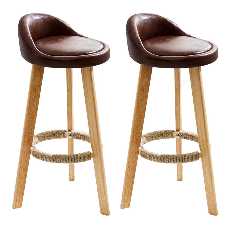 Scandinavian Restaurant Footrest Stool Matte Finish Upholstered Bar Stools