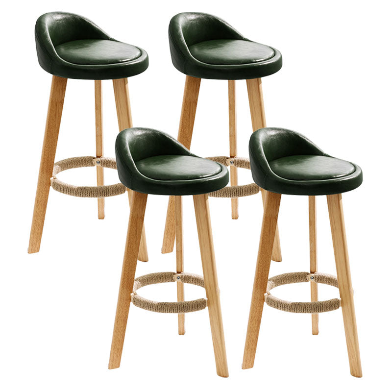 Scandinavian Restaurant Footrest Stool Matte Finish Upholstered Bar Stools