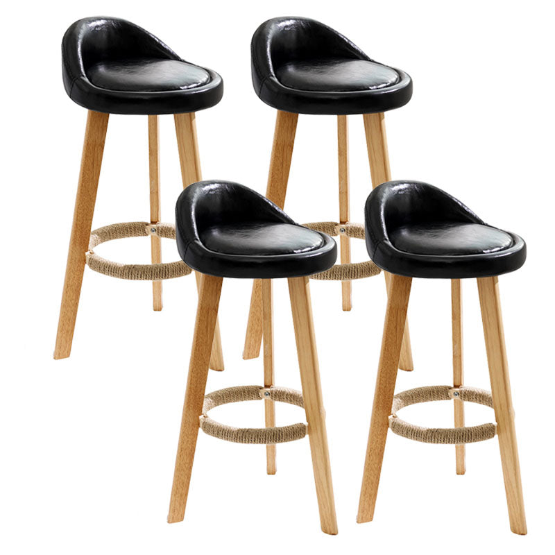 Scandinavian Restaurant Footrest Stool Matte Finish Upholstered Bar Stools