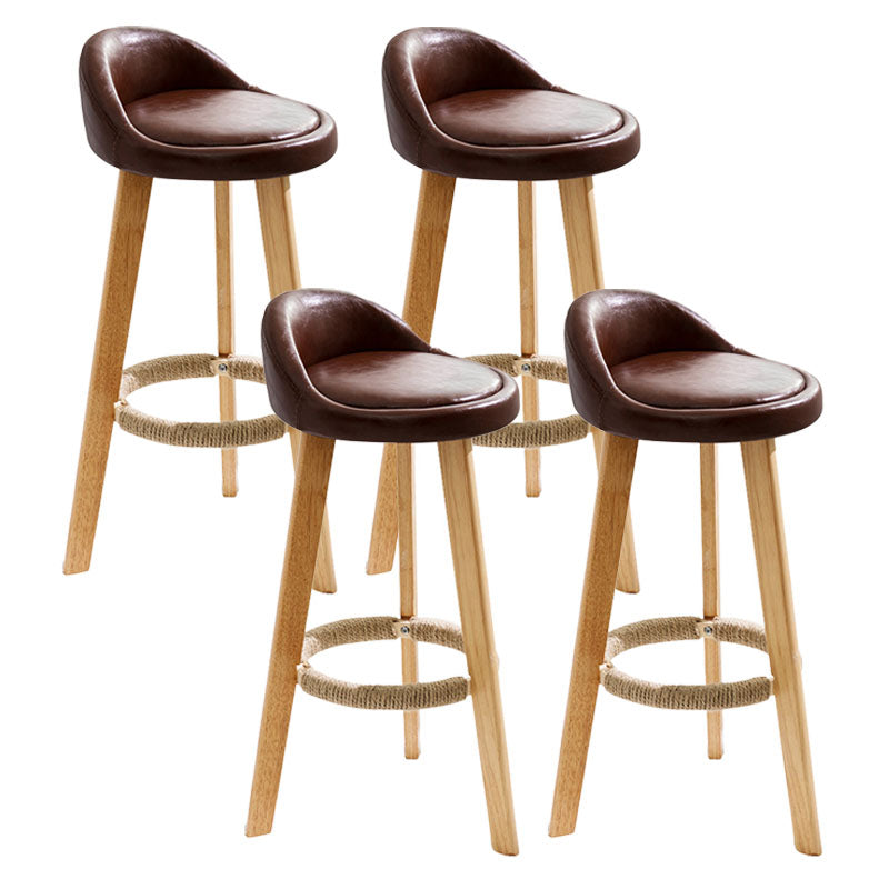 Scandinavian Restaurant Footrest Stool Matte Finish Upholstered Bar Stools