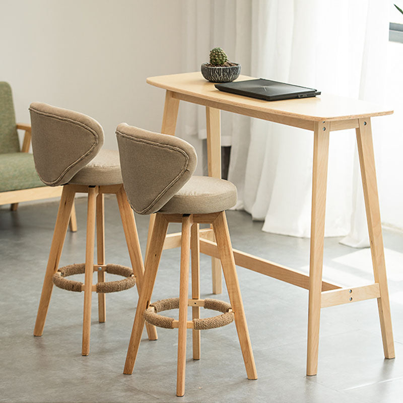 Modern Rubberwood Solid Wood Bar Stool Matte Finish Home Stool