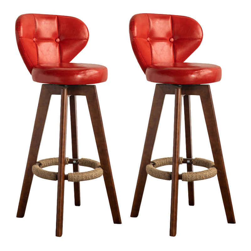 Modern Rubberwood Solid Wood Bar Stool Matte Finish Home Stool