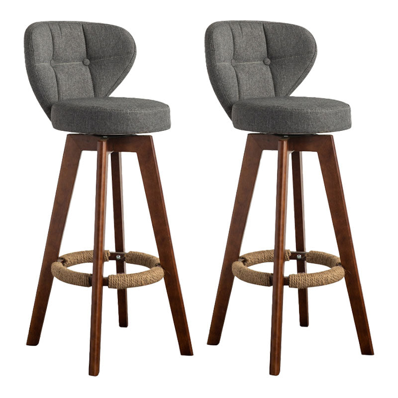 Modern Rubberwood Solid Wood Bar Stool Matte Finish Home Stool
