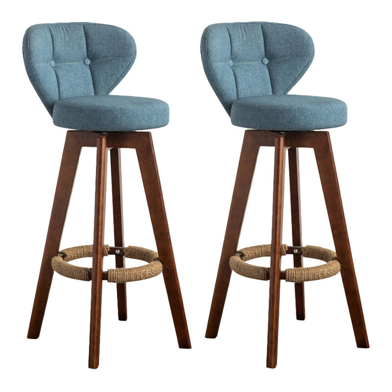 Modern Rubberwood Solid Wood Bar Stool Matte Finish Home Stool