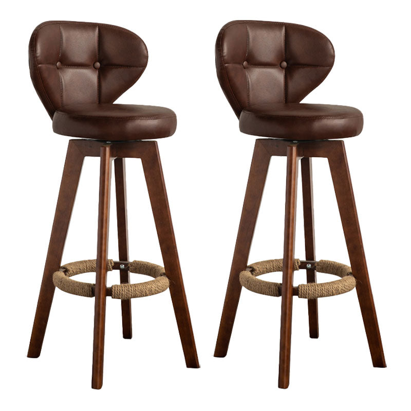 Modern Rubberwood Solid Wood Bar Stool Matte Finish Home Stool