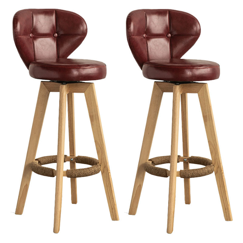 Modern Rubberwood Solid Wood Bar Stool Matte Finish Home Stool