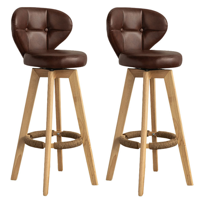 Modern Rubberwood Solid Wood Bar Stool Matte Finish Home Stool