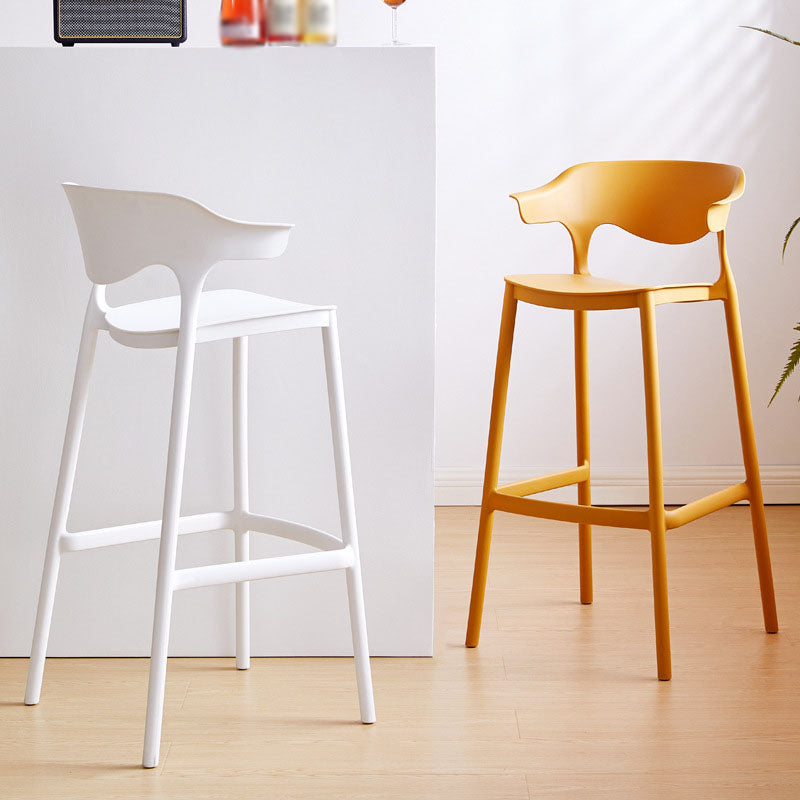 Scandinavian Stackable Milk Tea Shop Stool Matte Finish Plastic Barstool