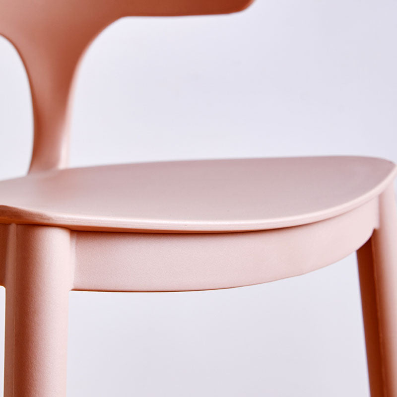 Scandinavian Stackable Milk Tea Shop Stool Matte Finish Plastic Barstool