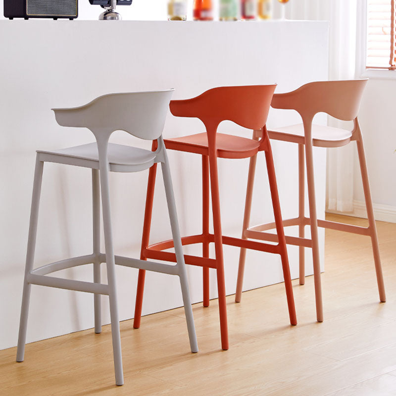 Scandinavian Stackable Milk Tea Shop Stool Matte Finish Plastic Barstool