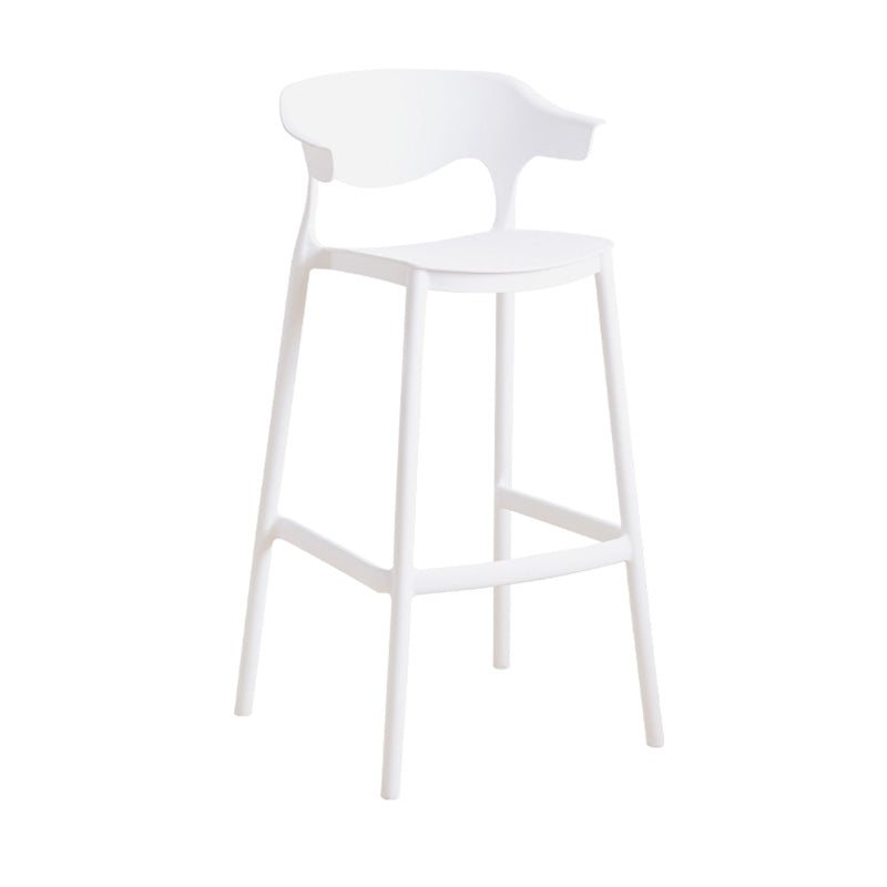 Scandinavian Stackable Milk Tea Shop Stool Matte Finish Plastic Barstool