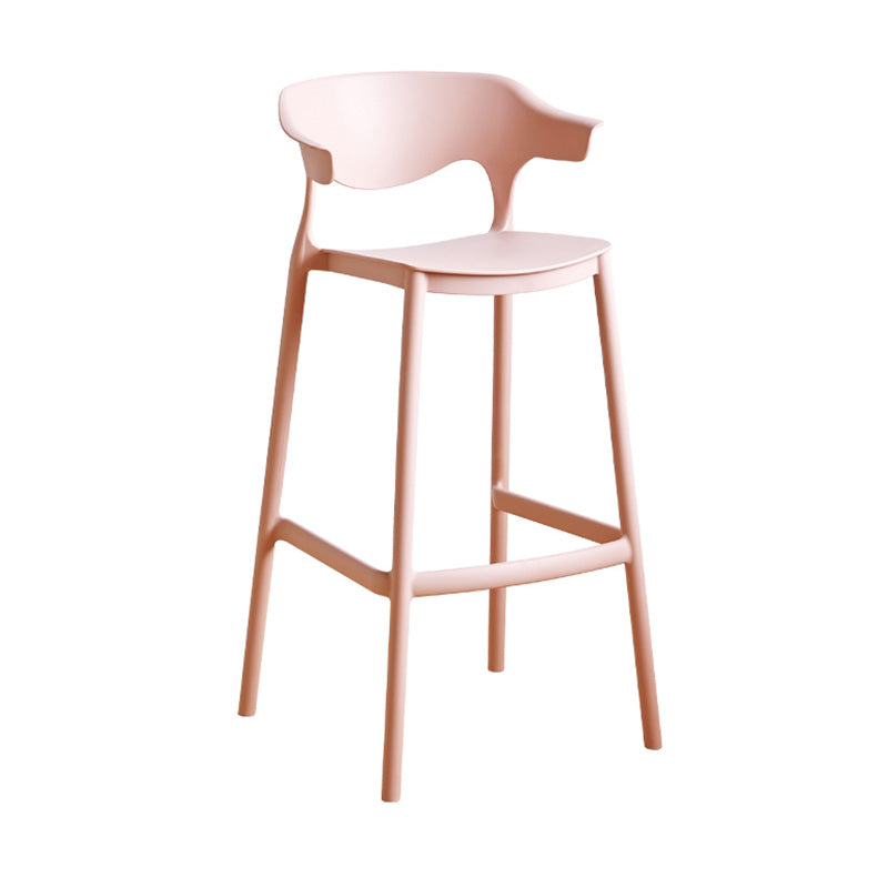 Scandinavian Stackable Milk Tea Shop Stool Matte Finish Plastic Barstool