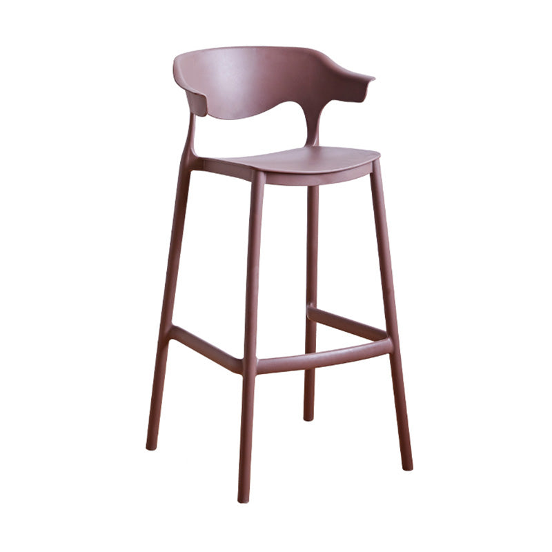Scandinavian Stackable Milk Tea Shop Stool Matte Finish Plastic Barstool