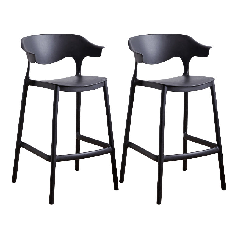 Scandinavian Stackable Milk Tea Shop Stool Matte Finish Plastic Barstool