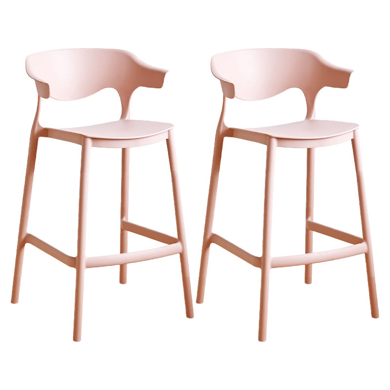 Scandinavian Stackable Milk Tea Shop Stool Matte Finish Plastic Barstool