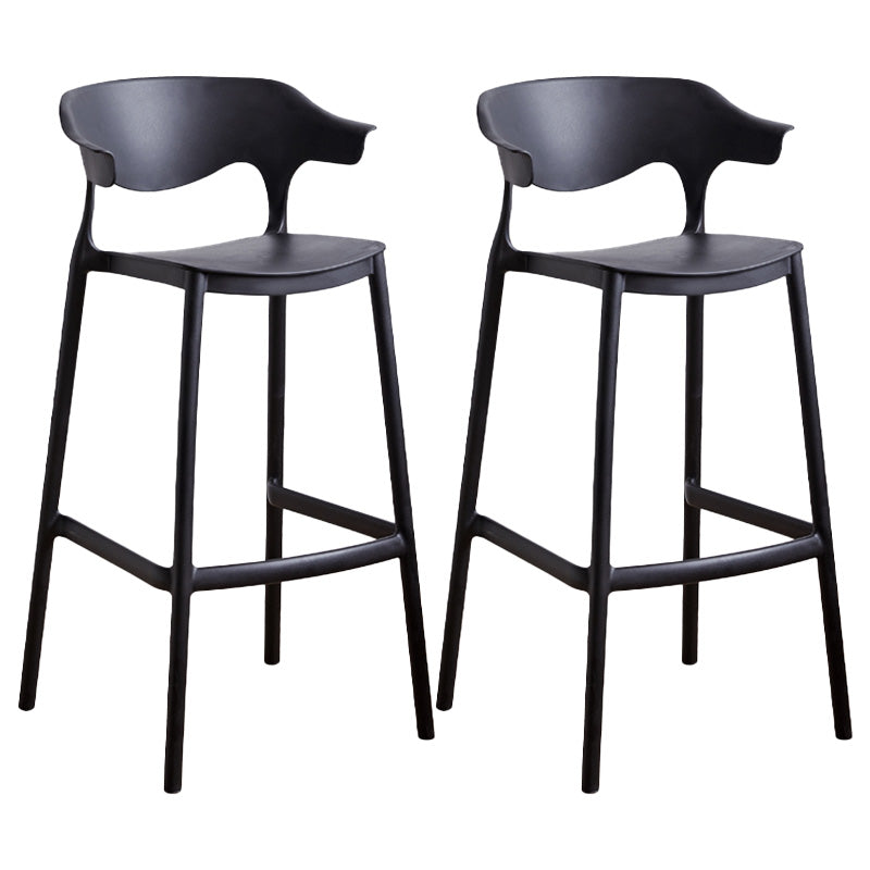 Scandinavian Stackable Milk Tea Shop Stool Matte Finish Plastic Barstool