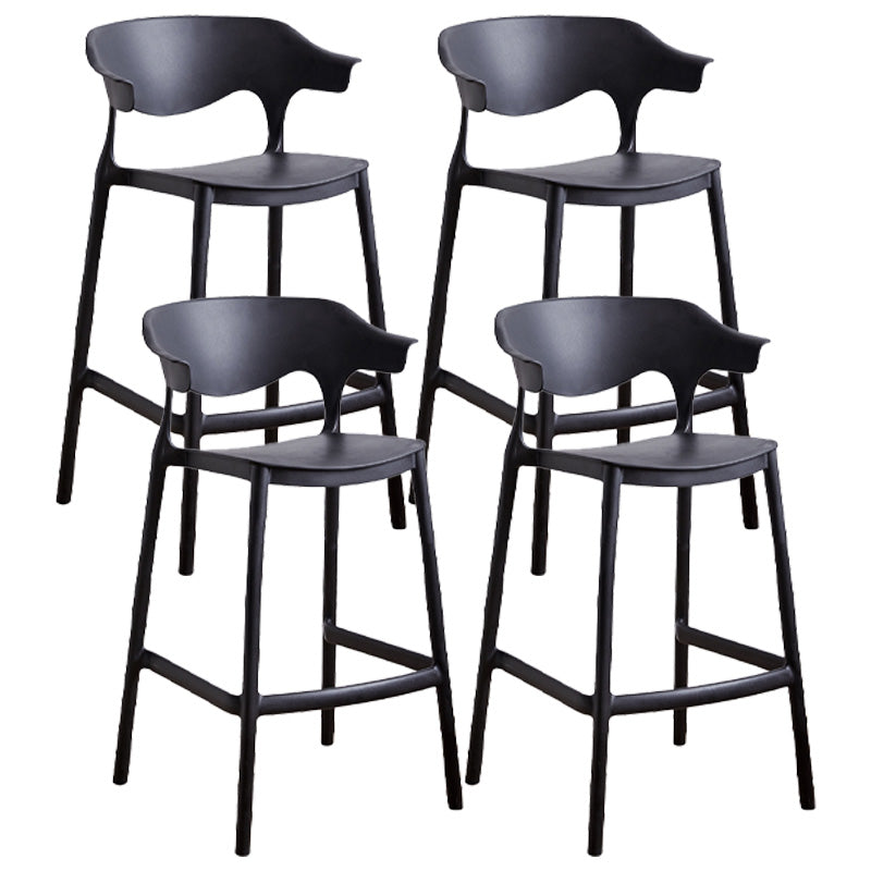 Scandinavian Stackable Milk Tea Shop Stool Matte Finish Plastic Barstool