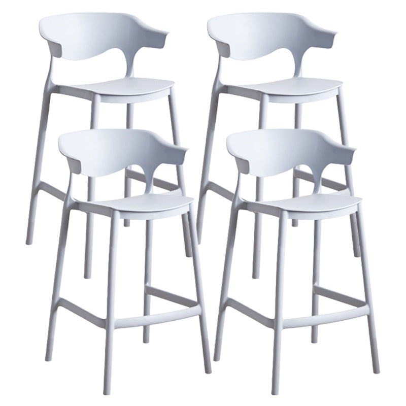 Scandinavian Stackable Milk Tea Shop Stool Matte Finish Plastic Barstool