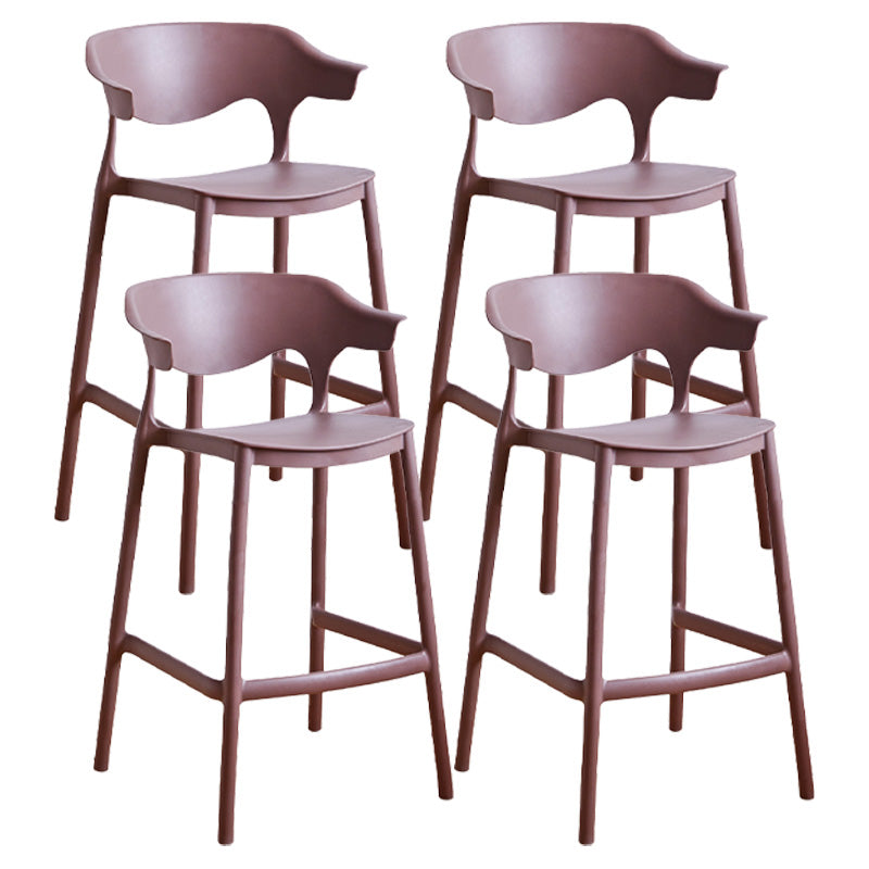Scandinavian Stackable Milk Tea Shop Stool Matte Finish Plastic Barstool