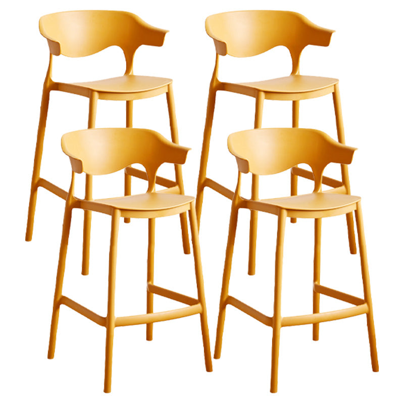 Scandinavian Stackable Milk Tea Shop Stool Matte Finish Plastic Barstool