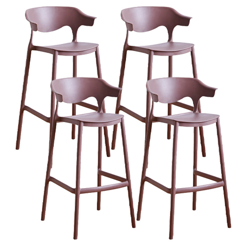Scandinavian Stackable Milk Tea Shop Stool Matte Finish Plastic Barstool