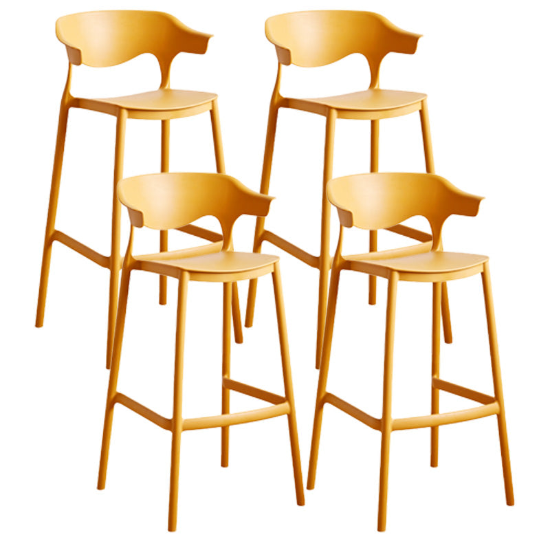Scandinavian Stackable Milk Tea Shop Stool Matte Finish Plastic Barstool