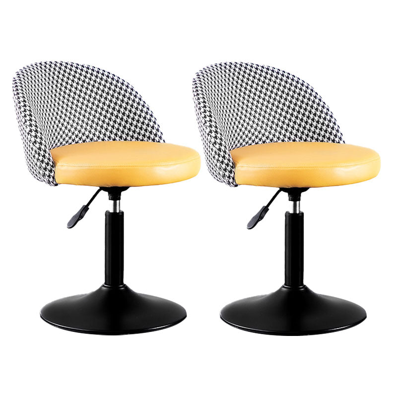 Contemporary Adjustable Height Footrest Barstool Matte Finish Upholstered Stool