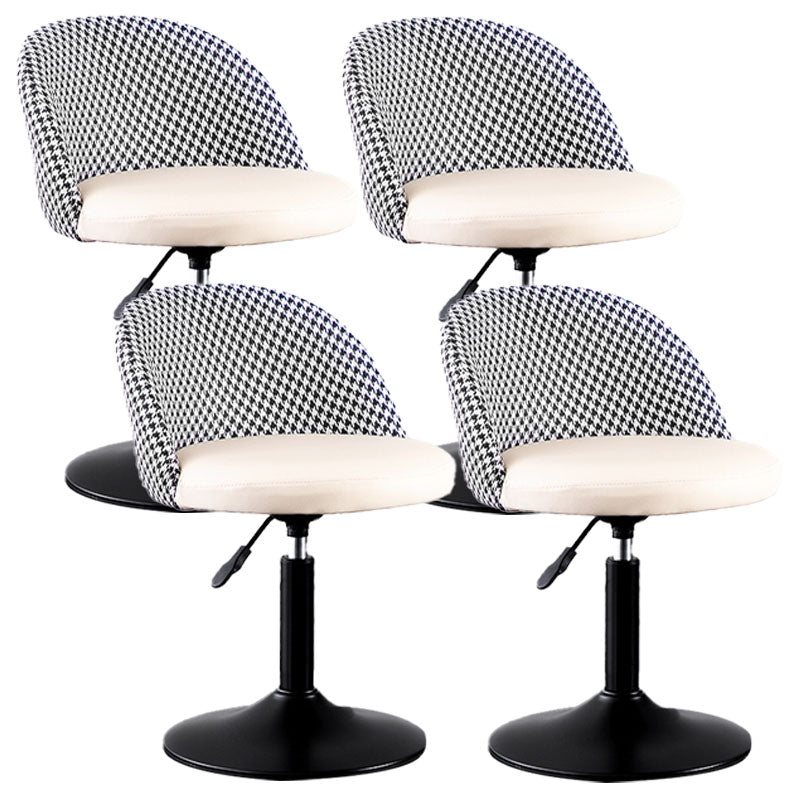Contemporary Adjustable Height Footrest Barstool Matte Finish Upholstered Stool